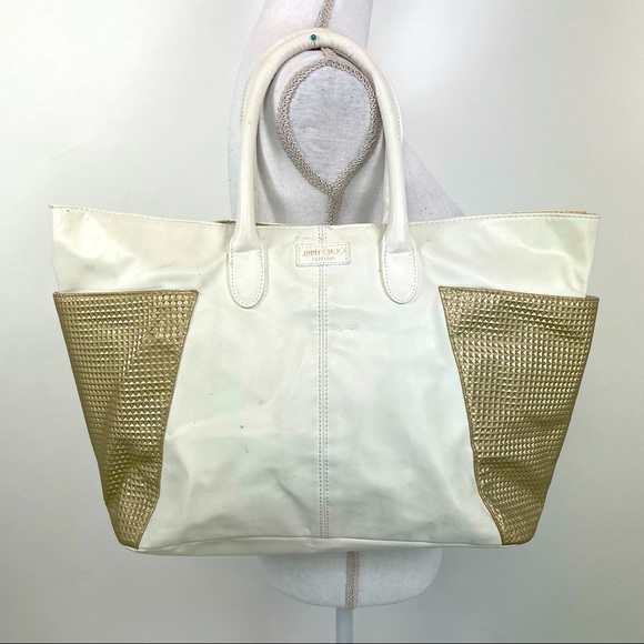 Jimmy Choo Handbags - Jimmy Choo Parfums Large Tote Bag White & Gold